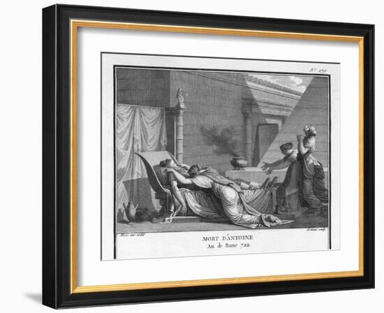 Marcus Antonius Believing Cleopatra Dead Kills Himself to Cleopatra's Distress-Augustyn Mirys-Framed Art Print