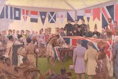 The Signing of the Treaty of Waitangi by Captain Hobson and the Maori Chiefs in 1840, 1938-Marcus King-Giclee Print