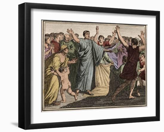 Marcus Tullius Cicero (106-43 BC), Roman statesman, orator, and author, returning to Rome (77 BC)-French School-Framed Giclee Print