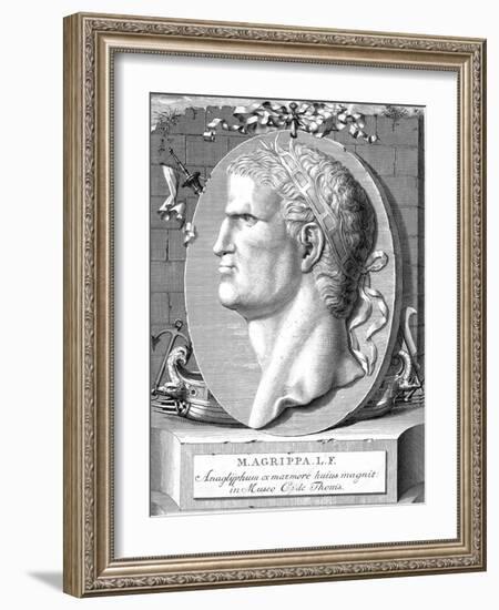 Marcus Vipsanius Agrippa (63-12 B), Roman Statesman and Naval and Military Commander-null-Framed Giclee Print