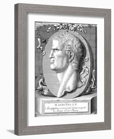 Marcus Vipsanius Agrippa (63-12 B), Roman Statesman and Naval and Military Commander-null-Framed Giclee Print