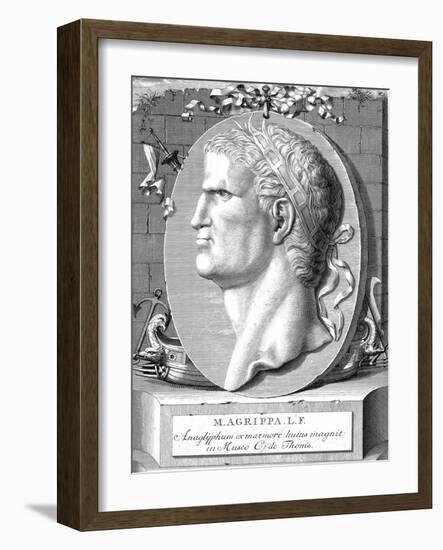 Marcus Vipsanius Agrippa (63-12 B), Roman Statesman and Naval and Military Commander-null-Framed Giclee Print