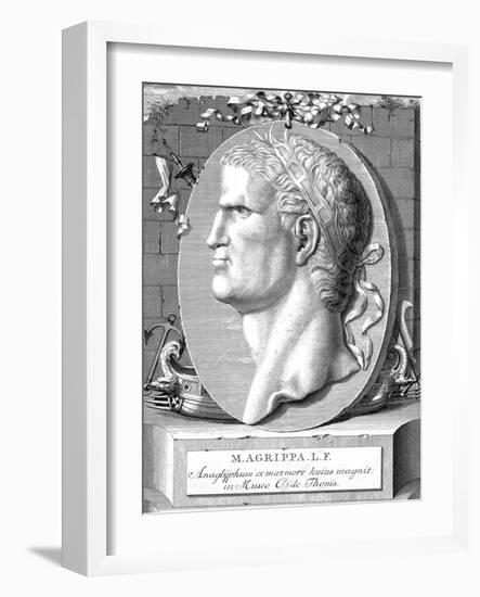 Marcus Vipsanius Agrippa (63-12 B), Roman Statesman and Naval and Military Commander-null-Framed Giclee Print