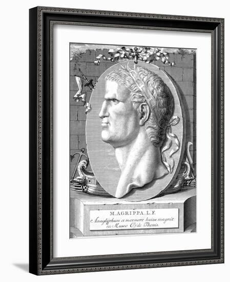 Marcus Vipsanius Agrippa (63-12 B), Roman Statesman and Naval and Military Commander-null-Framed Giclee Print