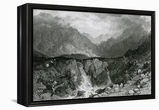 Mardale Head, Lake District-Thomas Allom-Framed Stretched Canvas