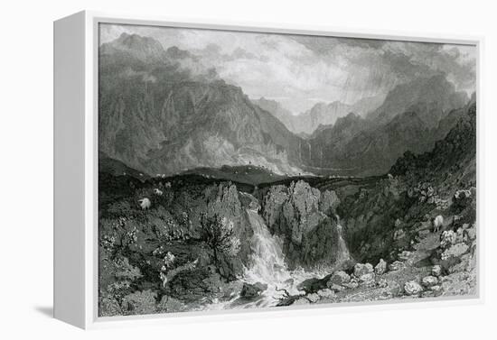 Mardale Head, Lake District-Thomas Allom-Framed Stretched Canvas