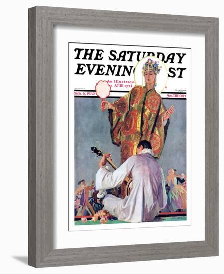 "Mardi Gras Ball," Saturday Evening Post Cover, February 6, 1932-John E. Sheridan-Framed Giclee Print