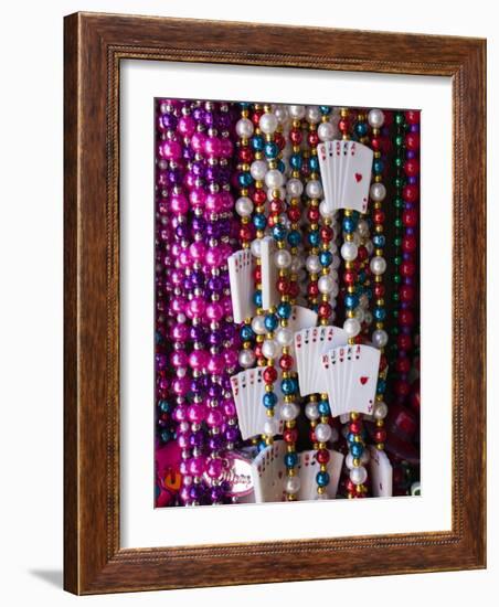 Mardi Gras Beads, French Quarter, New Orleans, Louisiana, USA-Walter Bibikow-Framed Photographic Print