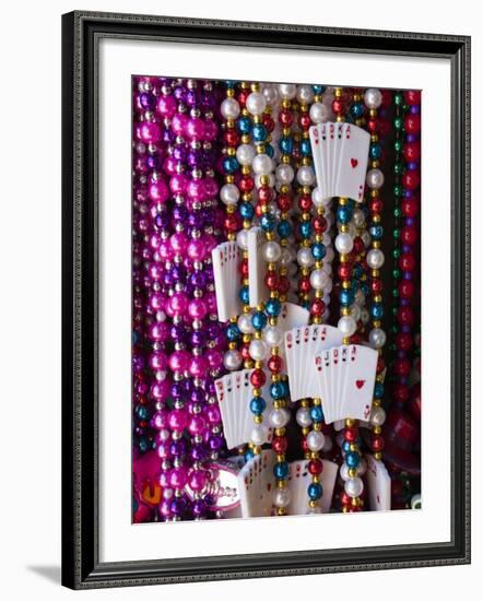 Mardi Gras Beads, French Quarter, New Orleans, Louisiana, USA-Walter Bibikow-Framed Photographic Print