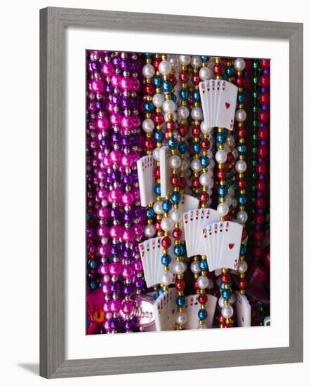 Mardi Gras Beads, French Quarter, New Orleans, Louisiana, USA-Walter Bibikow-Framed Photographic Print