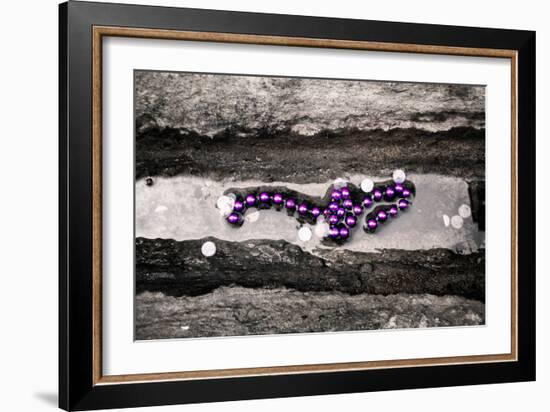 Mardi Gras Beads on Bourbon Street New Orleans-null-Framed Photo