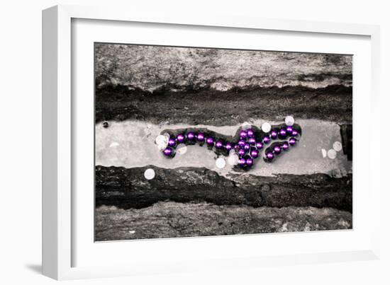 Mardi Gras Beads on Bourbon Street New Orleans-null-Framed Photo