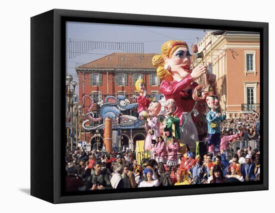 Mardi Gras Carnival Parade in Place Massena, Nice, Alpes Maritimes, Mediterranean, France-Ruth Tomlinson-Framed Premier Image Canvas