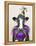 Mardi Gras Cow-Fab Funky-Framed Stretched Canvas