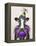 Mardi Gras Cow-Fab Funky-Framed Stretched Canvas