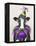 Mardi Gras Cow-Fab Funky-Framed Stretched Canvas