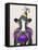 Mardi Gras Cow-Fab Funky-Framed Stretched Canvas