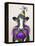 Mardi Gras Cow-Fab Funky-Framed Stretched Canvas