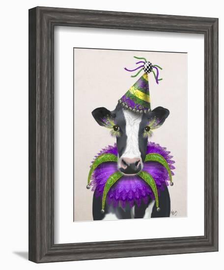 Mardi Gras Cow-Fab Funky-Framed Premium Giclee Print