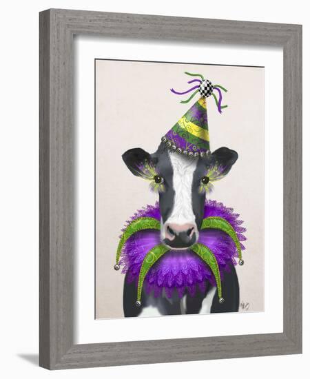 Mardi Gras Cow-Fab Funky-Framed Premium Giclee Print