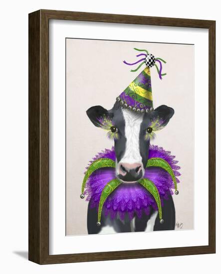Mardi Gras Cow-Fab Funky-Framed Premium Giclee Print
