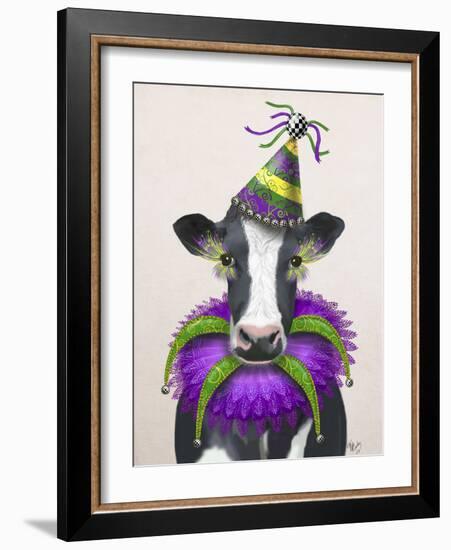 Mardi Gras Cow-Fab Funky-Framed Premium Giclee Print