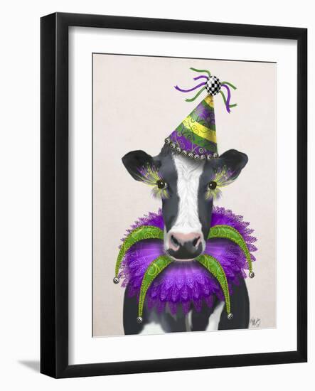 Mardi Gras Cow-Fab Funky-Framed Premium Giclee Print