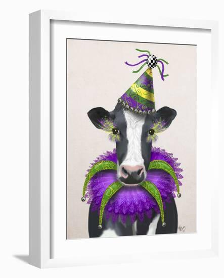 Mardi Gras Cow-Fab Funky-Framed Premium Giclee Print