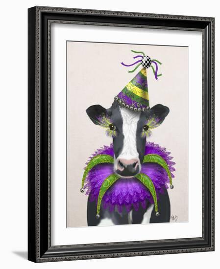 Mardi Gras Cow-Fab Funky-Framed Premium Giclee Print