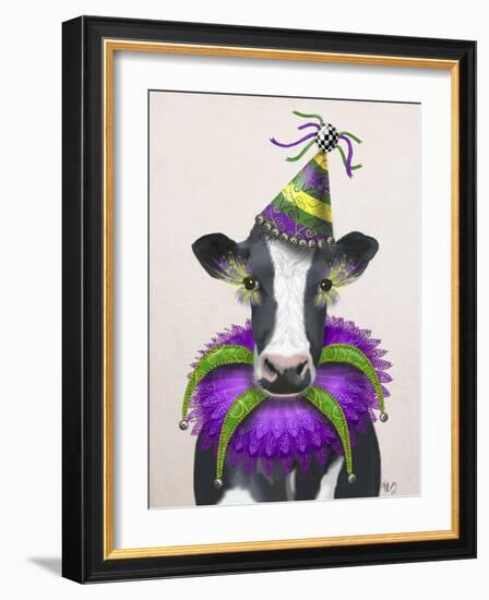 Mardi Gras Cow-Fab Funky-Framed Premium Giclee Print