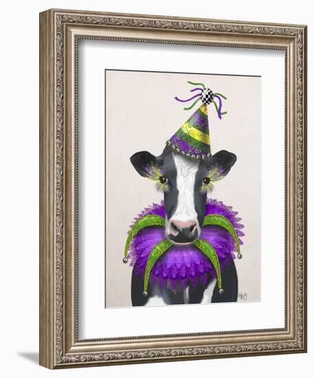 Mardi Gras Cow-Fab Funky-Framed Art Print