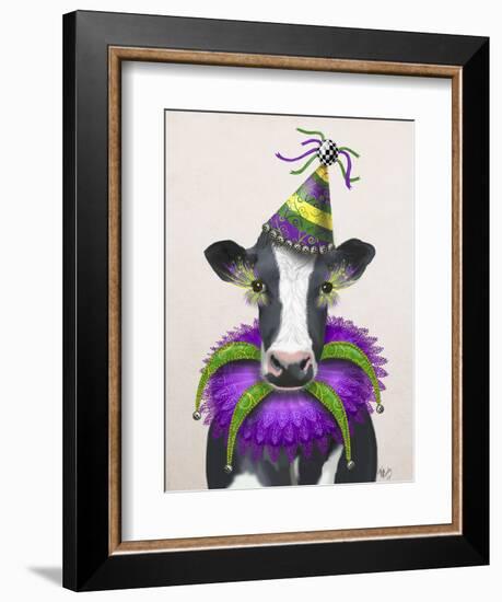 Mardi Gras Cow-Fab Funky-Framed Art Print