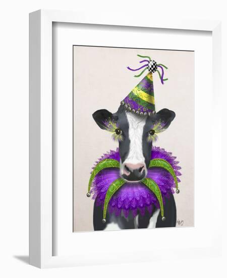 Mardi Gras Cow-Fab Funky-Framed Art Print