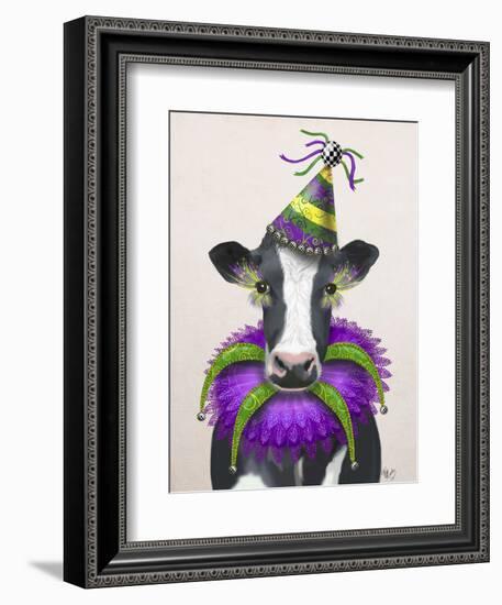 Mardi Gras Cow-Fab Funky-Framed Art Print