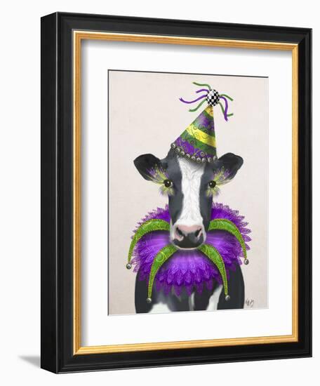 Mardi Gras Cow-Fab Funky-Framed Art Print