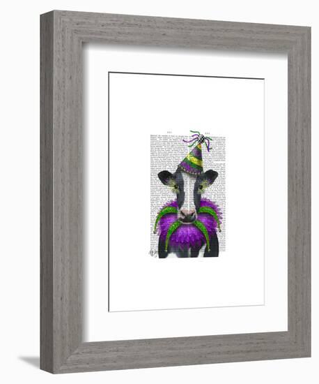 Mardi Gras Cow-Fab Funky-Framed Art Print