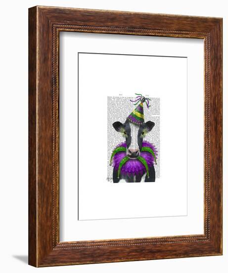 Mardi Gras Cow-Fab Funky-Framed Art Print