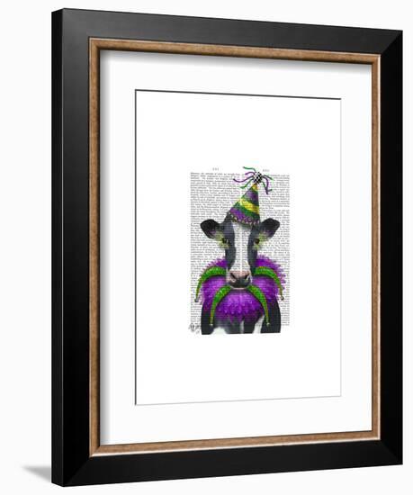 Mardi Gras Cow-Fab Funky-Framed Art Print