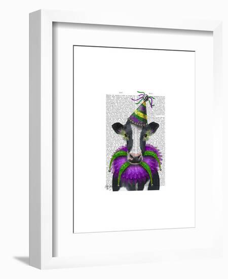 Mardi Gras Cow-Fab Funky-Framed Art Print