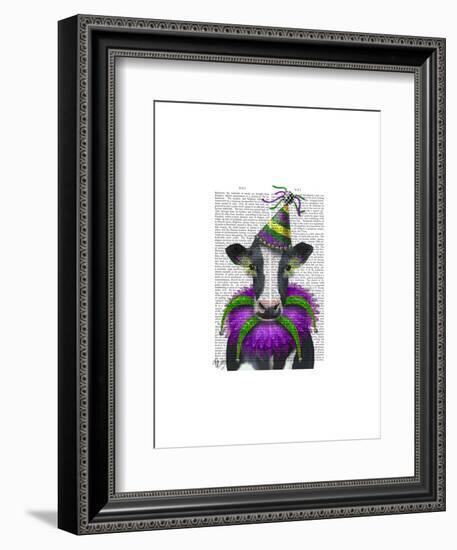 Mardi Gras Cow-Fab Funky-Framed Art Print