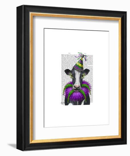 Mardi Gras Cow-Fab Funky-Framed Art Print