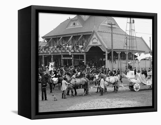 Mardi Gras Day, Royal Chariot with Rex, New Orleans, La.-null-Framed Stretched Canvas