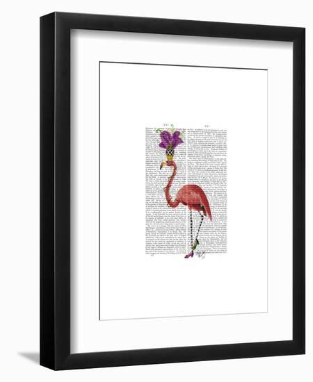 Mardi Gras Flamingo Full-Fab Funky-Framed Art Print