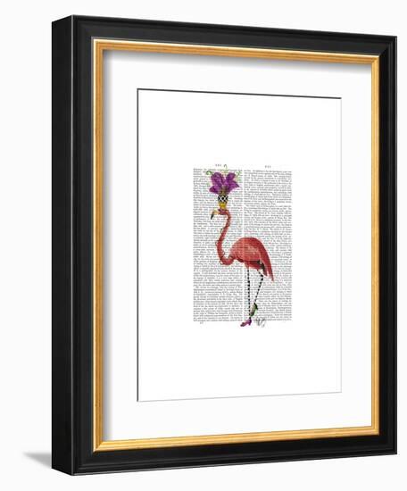 Mardi Gras Flamingo Full-Fab Funky-Framed Art Print