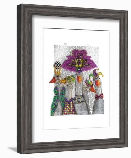 Mardi Gras Gaggle of Geese-Fab Funky-Framed Art Print