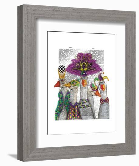 Mardi Gras Gaggle of Geese-Fab Funky-Framed Art Print