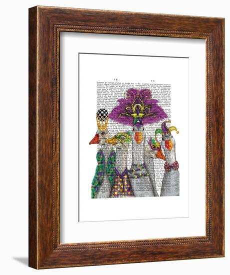 Mardi Gras Gaggle of Geese-Fab Funky-Framed Art Print