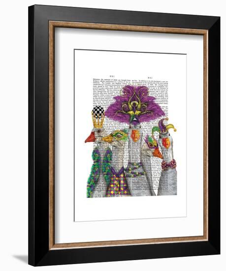 Mardi Gras Gaggle of Geese-Fab Funky-Framed Art Print