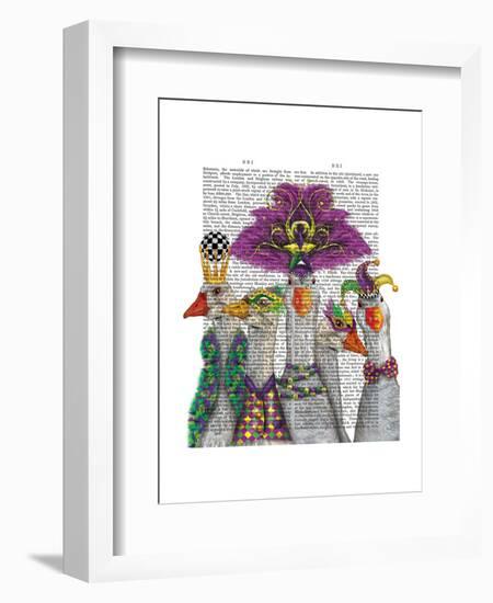 Mardi Gras Gaggle of Geese-Fab Funky-Framed Art Print