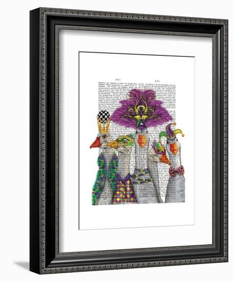 Mardi Gras Gaggle of Geese-Fab Funky-Framed Art Print